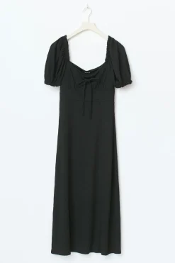 Puff sleeve midi dress