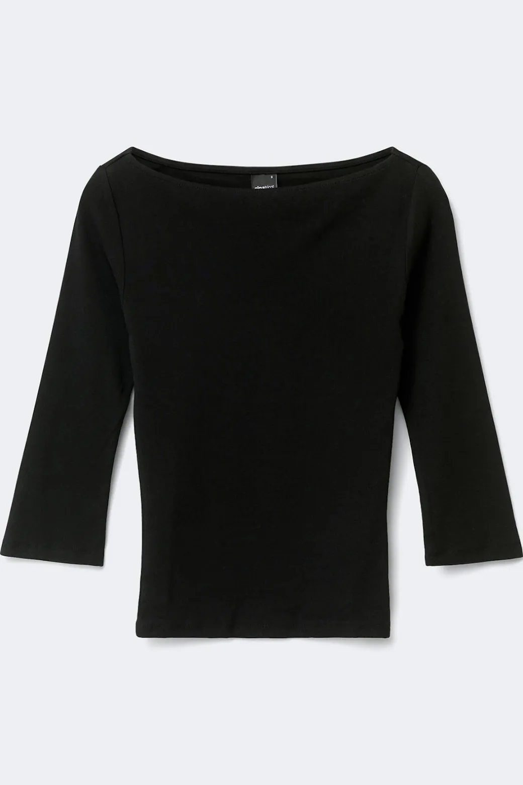 Quarter sleeve boatneck top