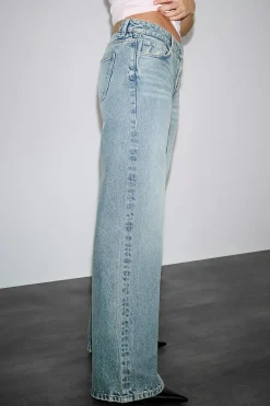 Rebel button wide jeans