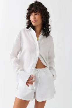 Relaxed linen blend shorts