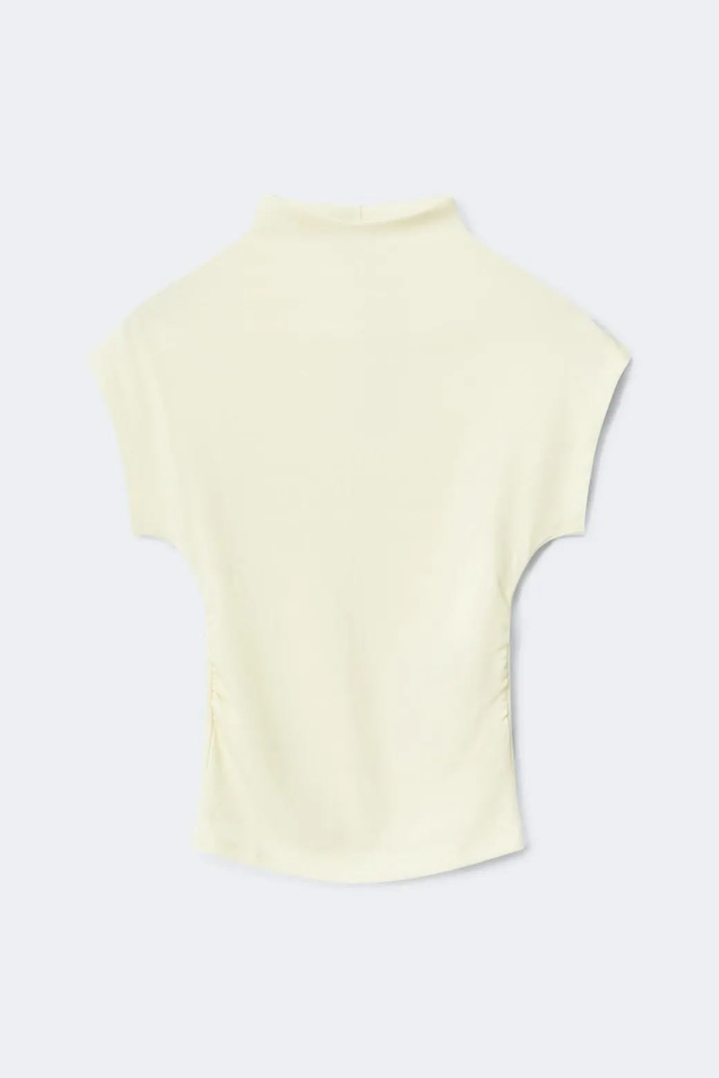 Ruched funnel neck top