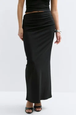 Ruched maxi skirt
