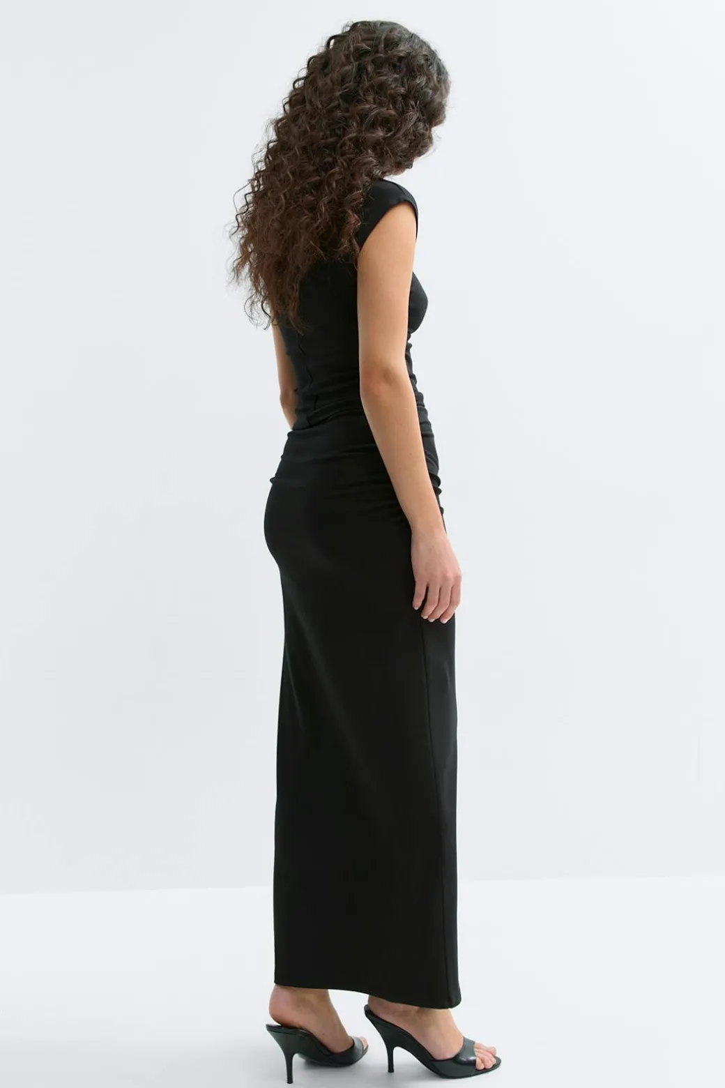 Ruched maxi skirt