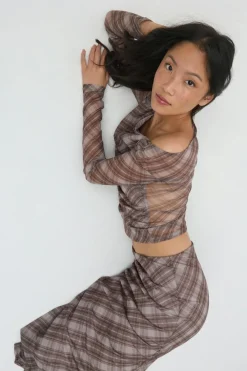 Ruched mesh top