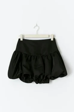 Satin balloon mini skirt