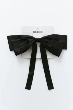 Satin bow hair clip