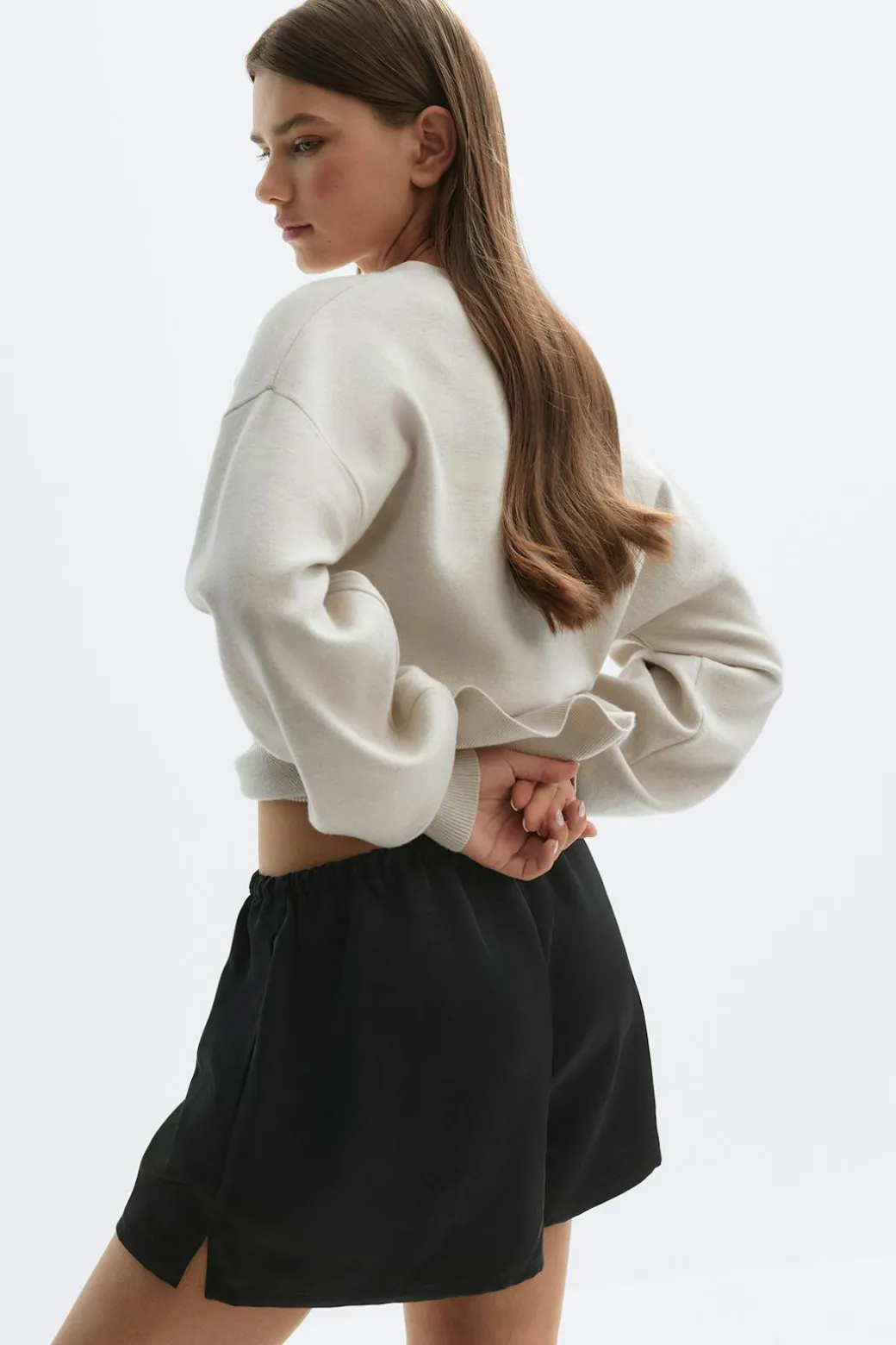 Satin drawstring shorts