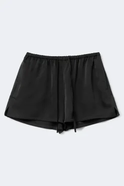 Satin drawstring shorts