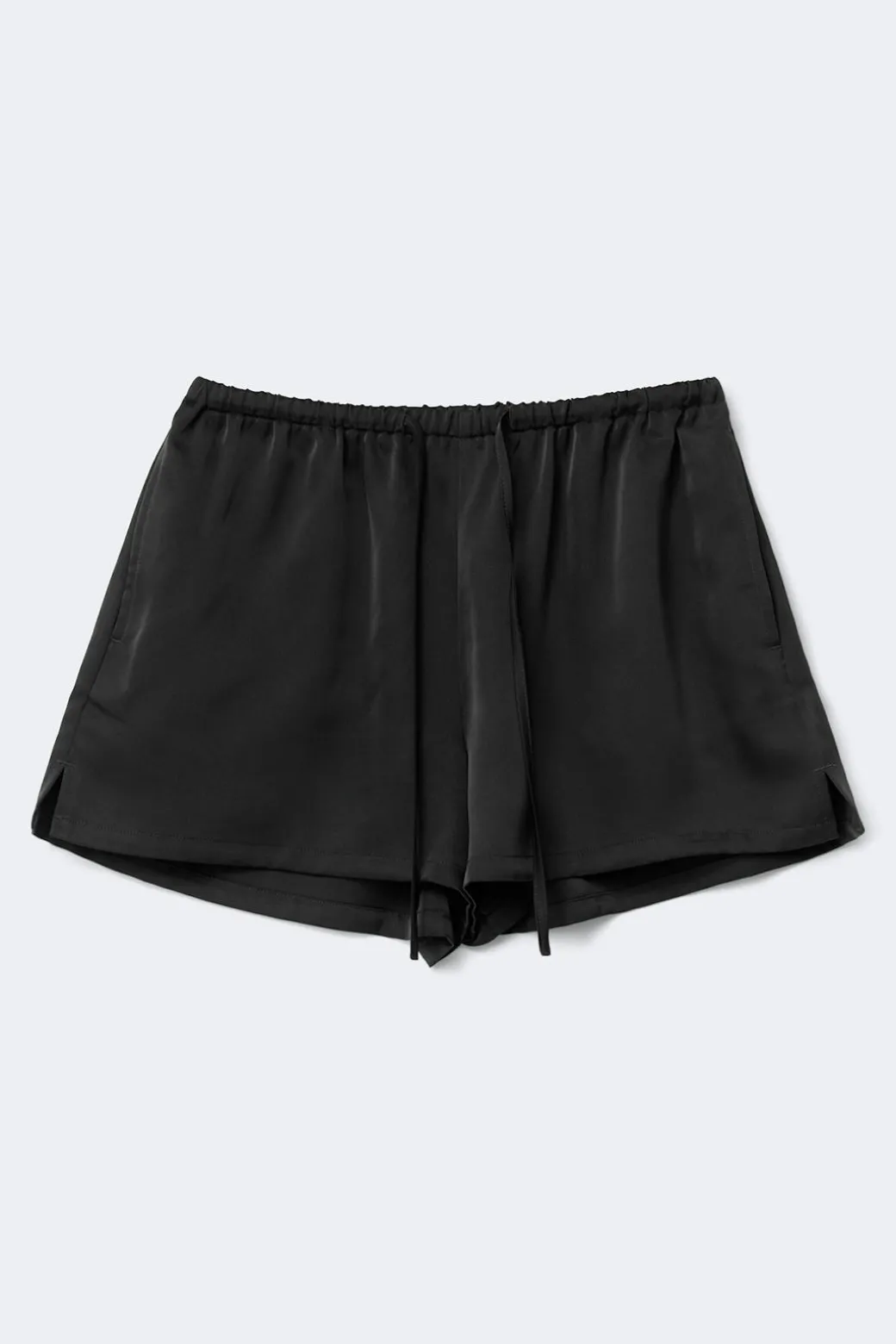 Satin drawstring shorts