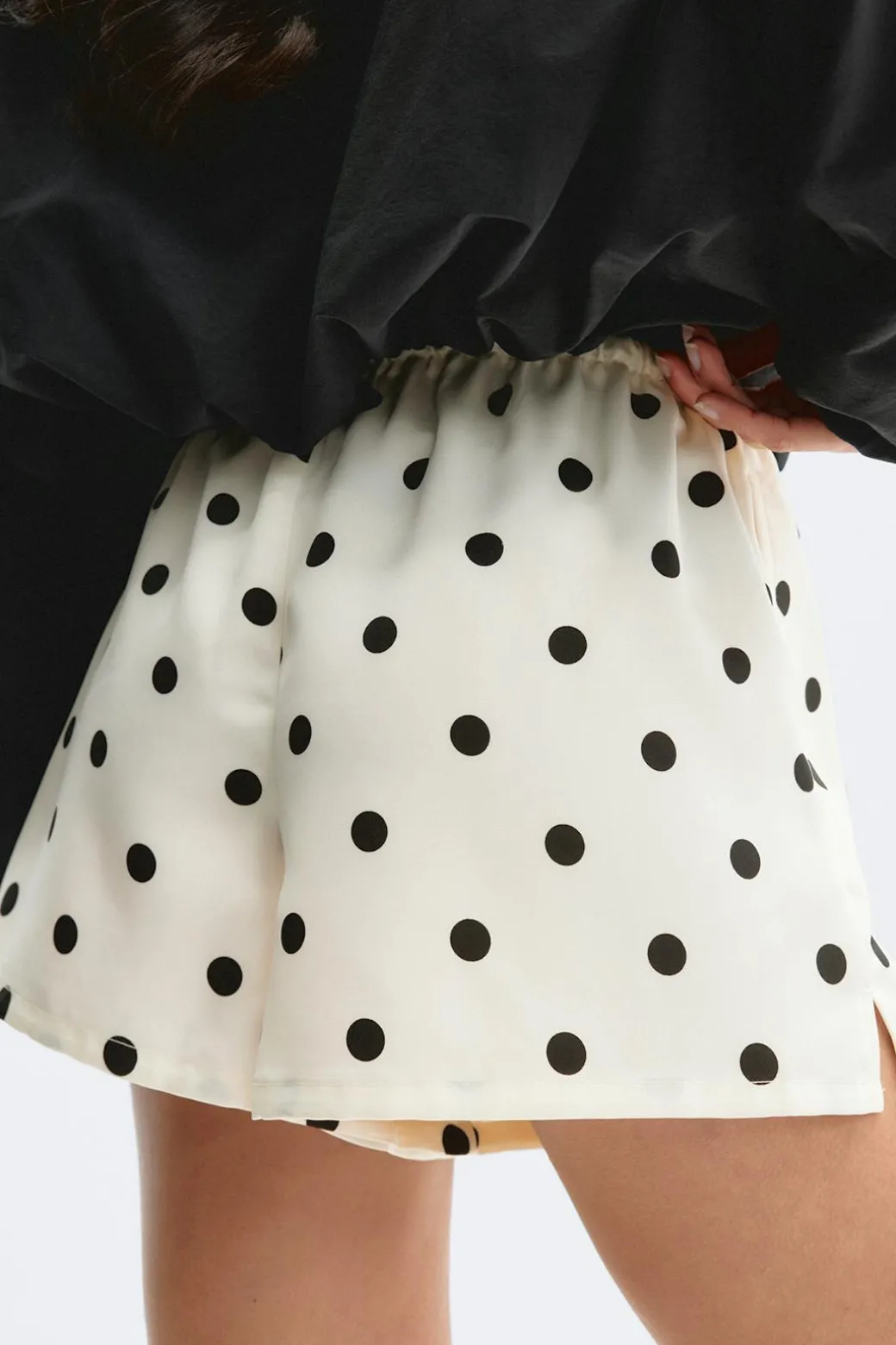 Satin drawstring shorts
