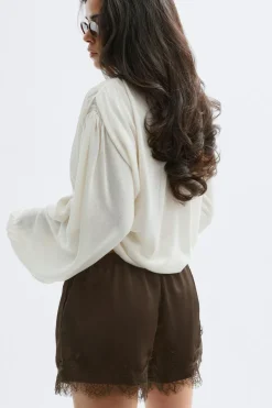 Satin lace shorts