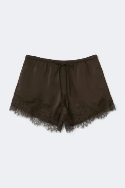 Satin lace shorts