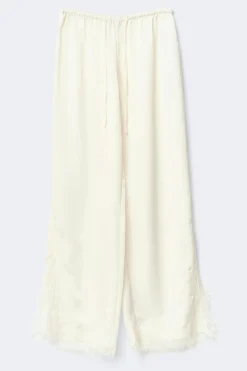 Satin lace trousers
