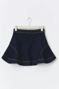 Sculpted denim skirt
