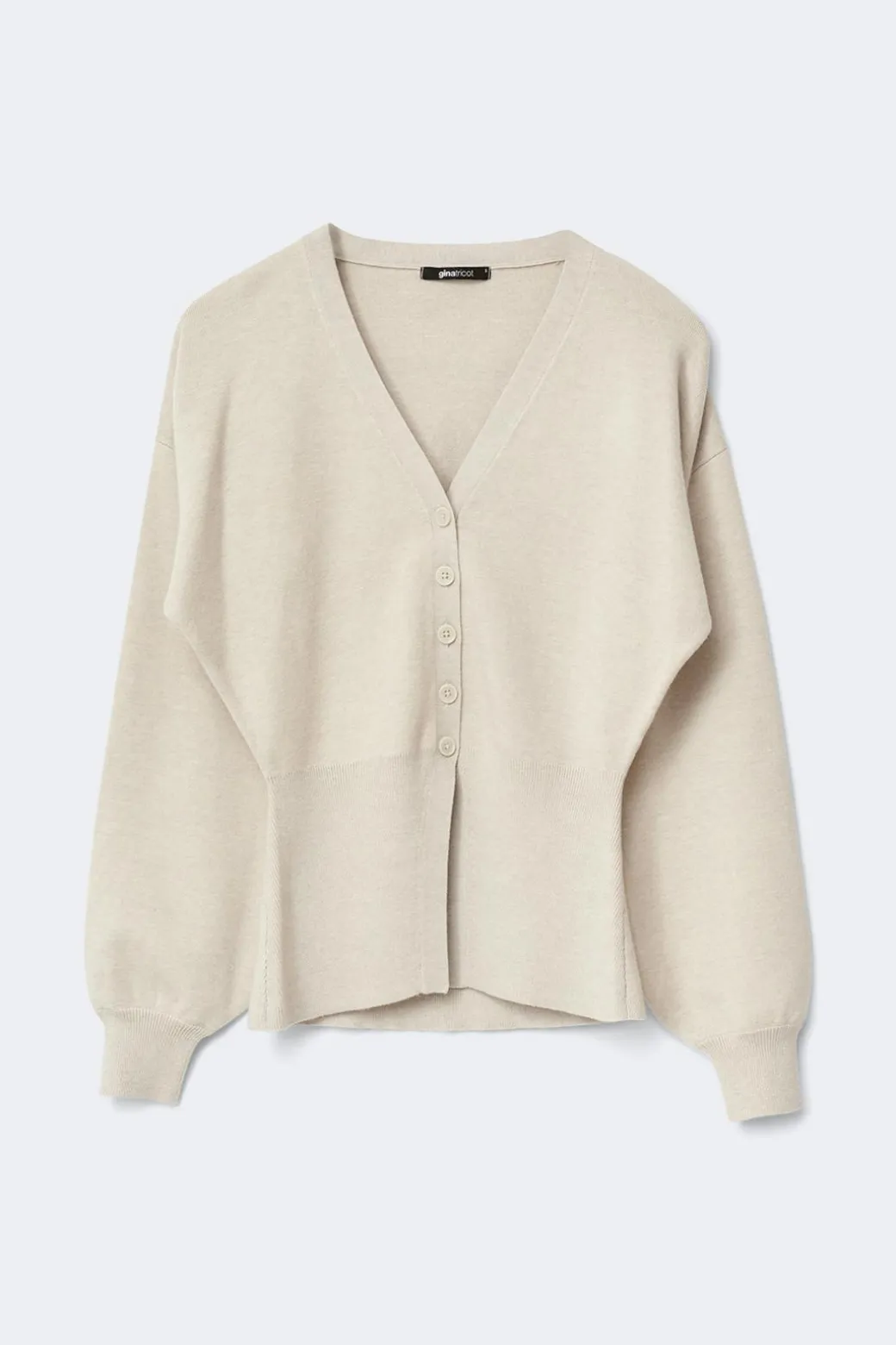 Shaped knitted cardigan