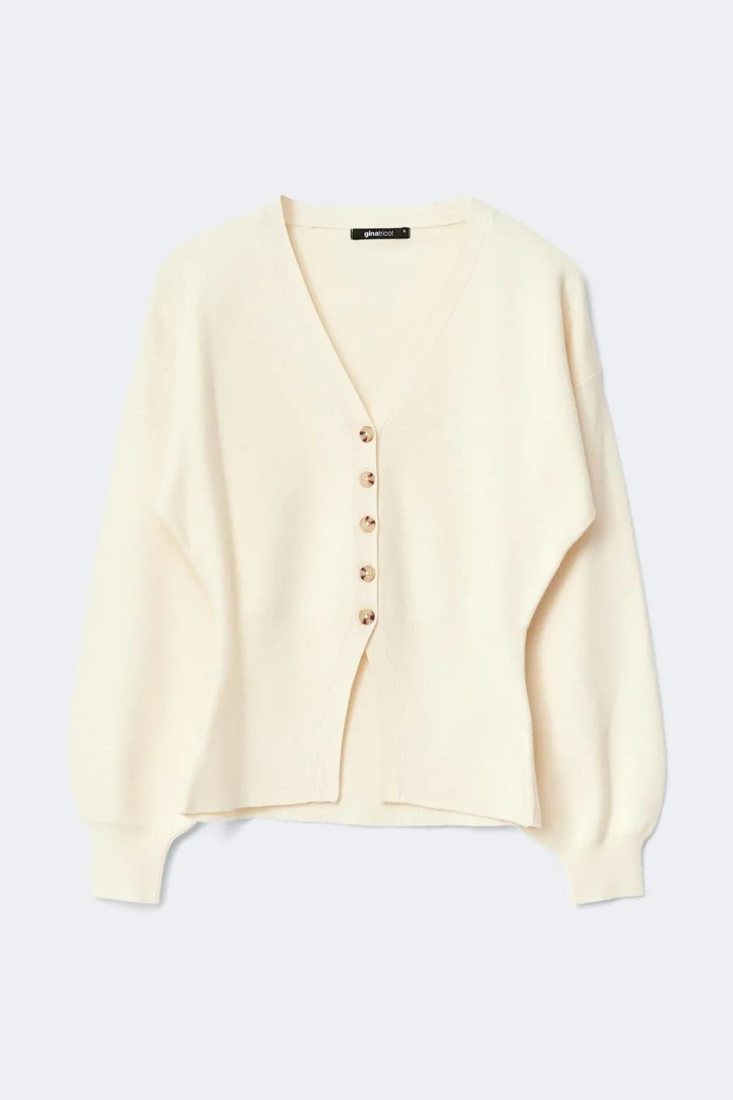Shaped knitted cardigan