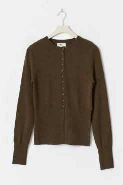 Shaped knitted wool cardigan