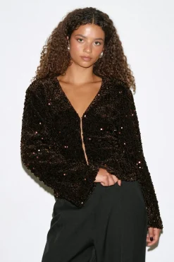 Shaped sequin top
