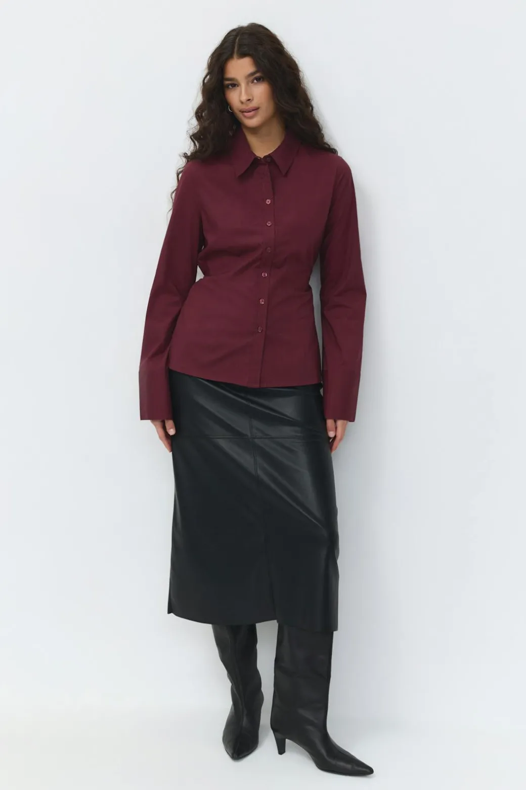 Shaped tie blouse