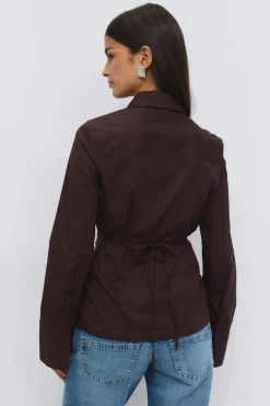 Shaped tie blouse