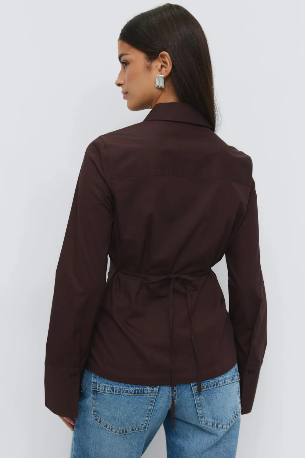 Shaped tie blouse