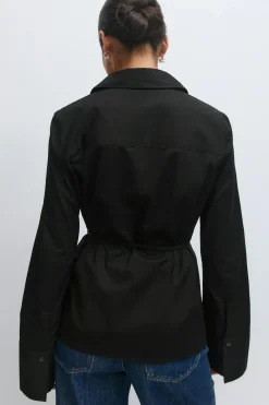 Shaped tie blouse