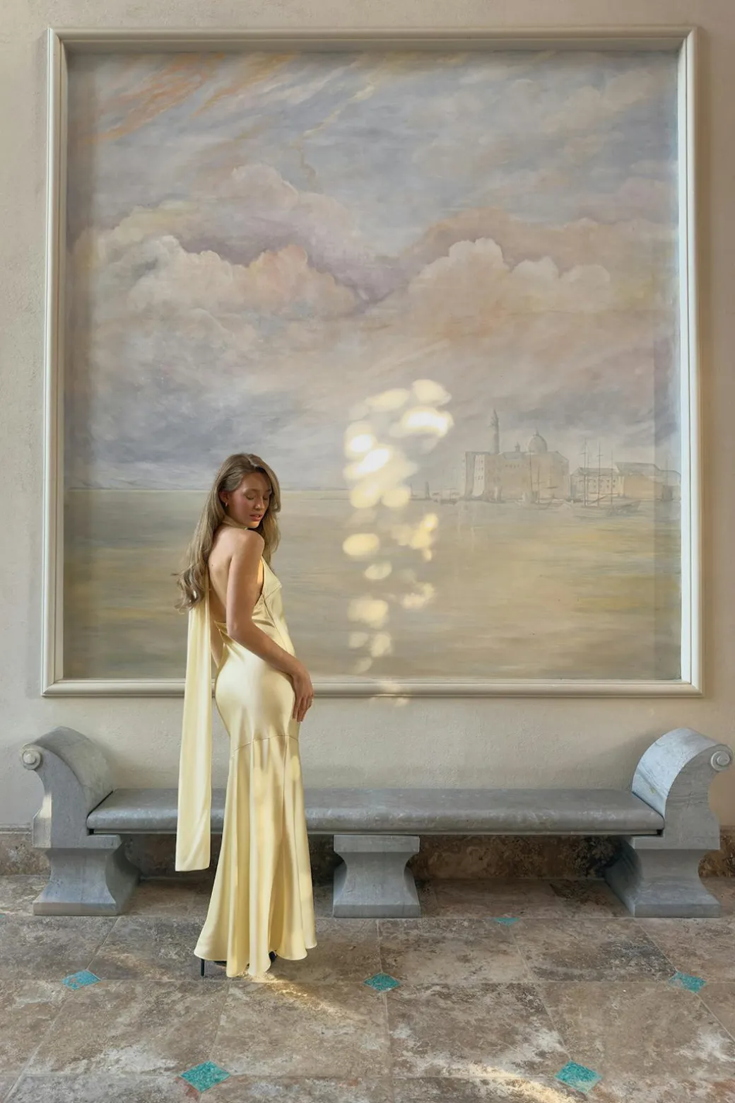 Shawl maxi dress