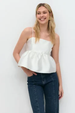Shiny peplum top
