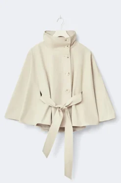 Short cape trench jacket