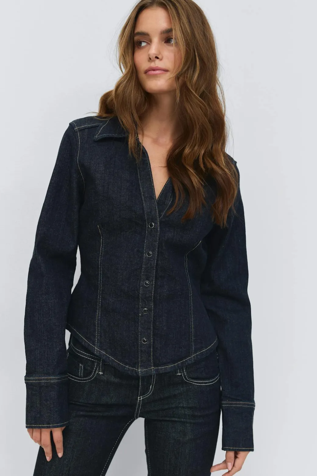Slim fit denim shirt