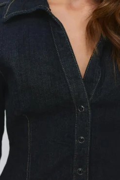 Slim fit denim shirt