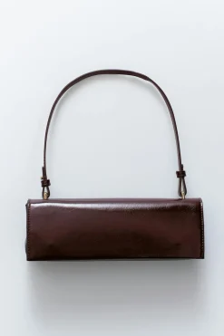Small patent shoulder bag