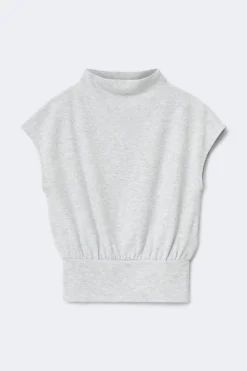 Soft funnel neck top