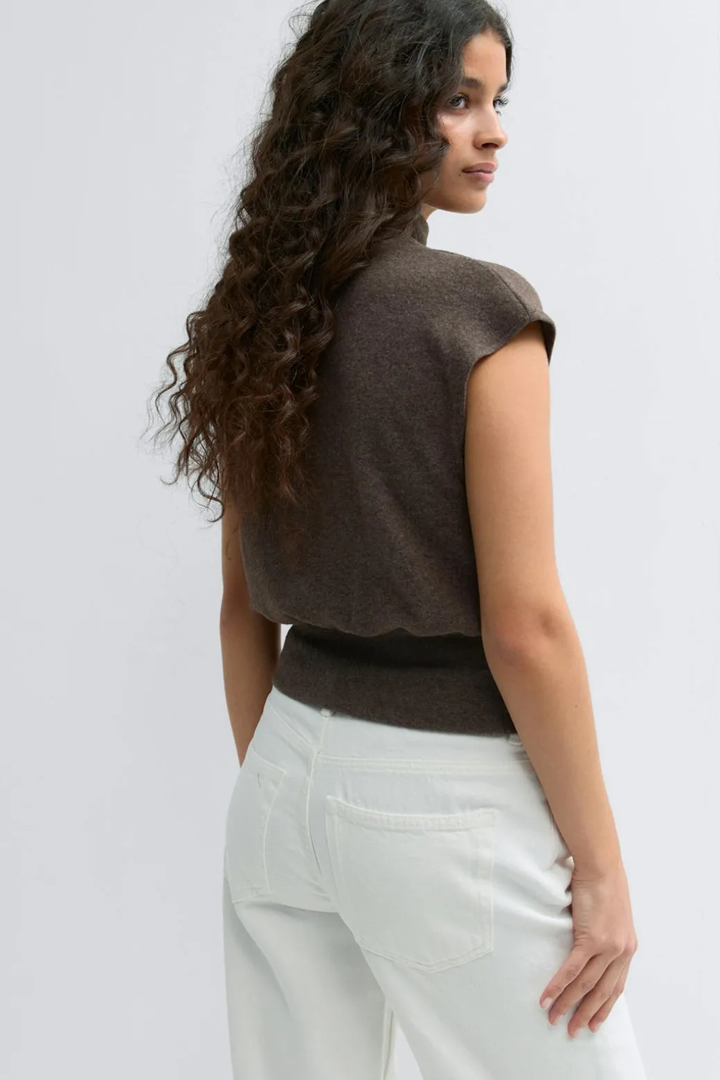 Soft funnel neck top