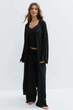 Soft lace loungewear robe