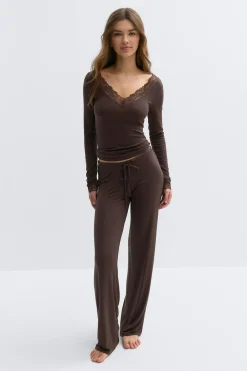 Soft lace loungewear top