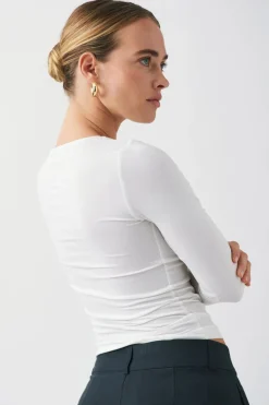 Soft touch crew neck top