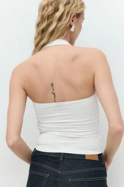 Soft touch halterneck top