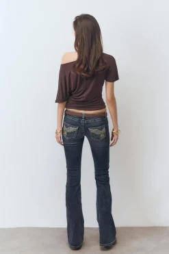 Sparkle low flare jeans