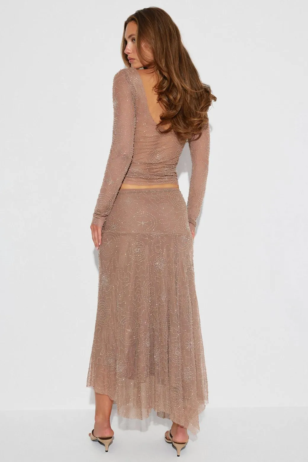 Sparkle midi skirt