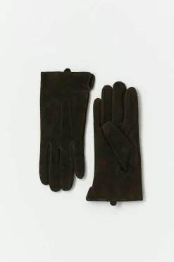 Suede leather gloves
