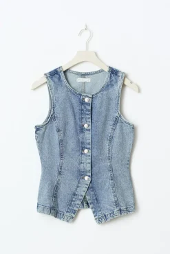 Tailored denim vest