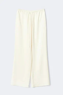 Tall drawstring satin trousers