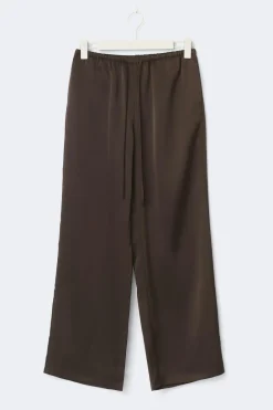 Tall drawstring satin trousers