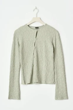 Textured buttoned top