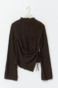 Textured tie detail top