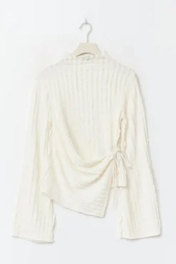 Textured tie detail top