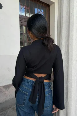 Tie back wide sleeve top