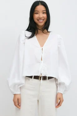 Tie blouse
