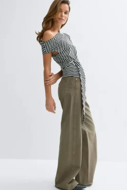 Tie detail stripe top